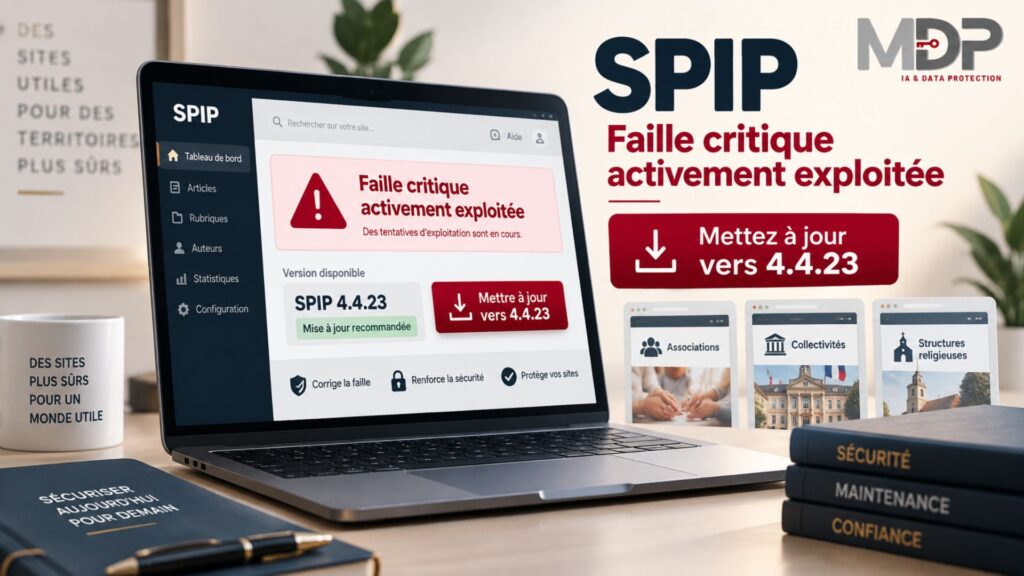 Faille SPIP critique activement exploitée nécessitant une mise à jour vers la version 4.4.23