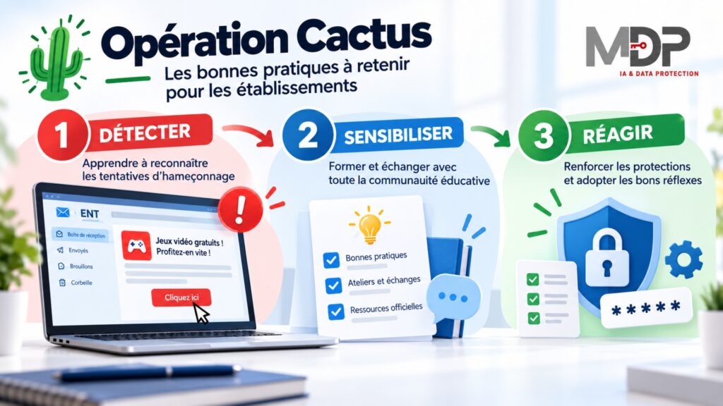 Opération Cactus : détecter les tentatives de phishing, sensibiliser la communauté éducative et réagir aux incidents de cybersécurité