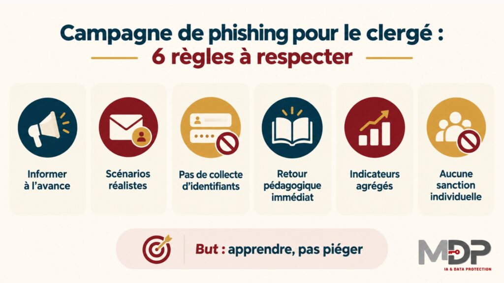 6 règles pour organiser une campagne de phishing pour le clergé dans le respect du RGPD