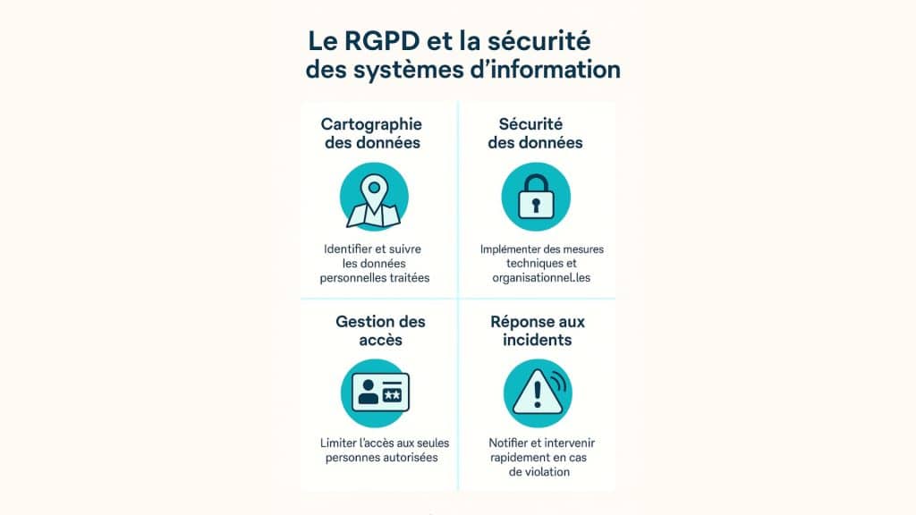 Infographie illustrant les apports du RGPD à la sécurité des systèmes d’information