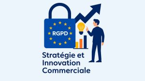 Visuel illustrant la synergie entre RGPD, innovation commerciale et stratégie d’entreprise