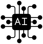 Icône représentant un microprocesseur avec les lettres AI au centre