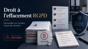 Droit &agrave; l&rsquo;effacement et RGPD : demandes d&rsquo;effacement non trait&eacute;es et sanction CNIL