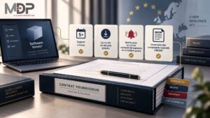 Illustration des exigences fournisseurs Cyber Resilience Act dans les contrats logiciels et la relation fournisseur