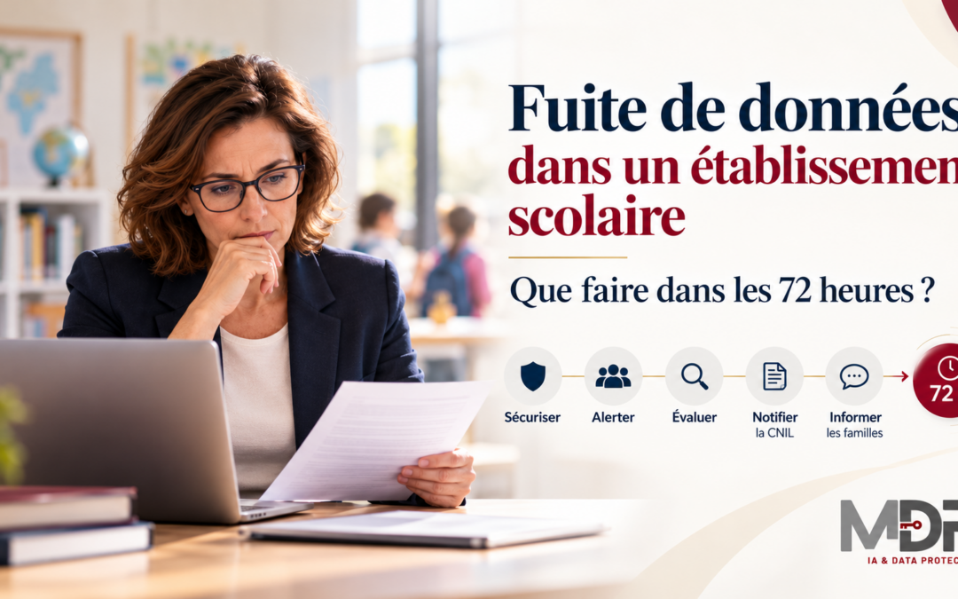 Fuite de donn&eacute;es dans un &eacute;tablissement scolaire et proc&eacute;dure &agrave; suivre dans les 72 heures