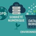 Illustration des liens entre RGPD, sobriété numérique, Data Berg et environnement