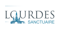 Logo officiel du Sanctuaire Notre-Dame de Lourdes avec silhouette de la basilique