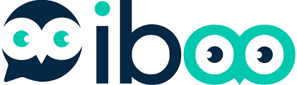Logo de l’entreprise Iboo représentant une chouette stylisée avec de grands yeux