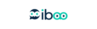 Logo de l’entreprise Iboo représentant une chouette stylisée avec de grands yeux